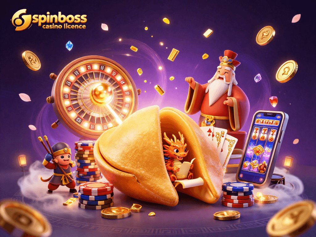 Découvrez le paysage du spinboss casino licence avec une illustration riche en détails et dynamiques.