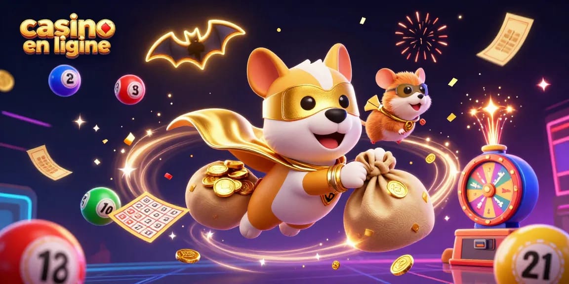 Découvrez le monde captivant des casinos en ligne, avec des personnages colorés et des jeux dynamiques autour.