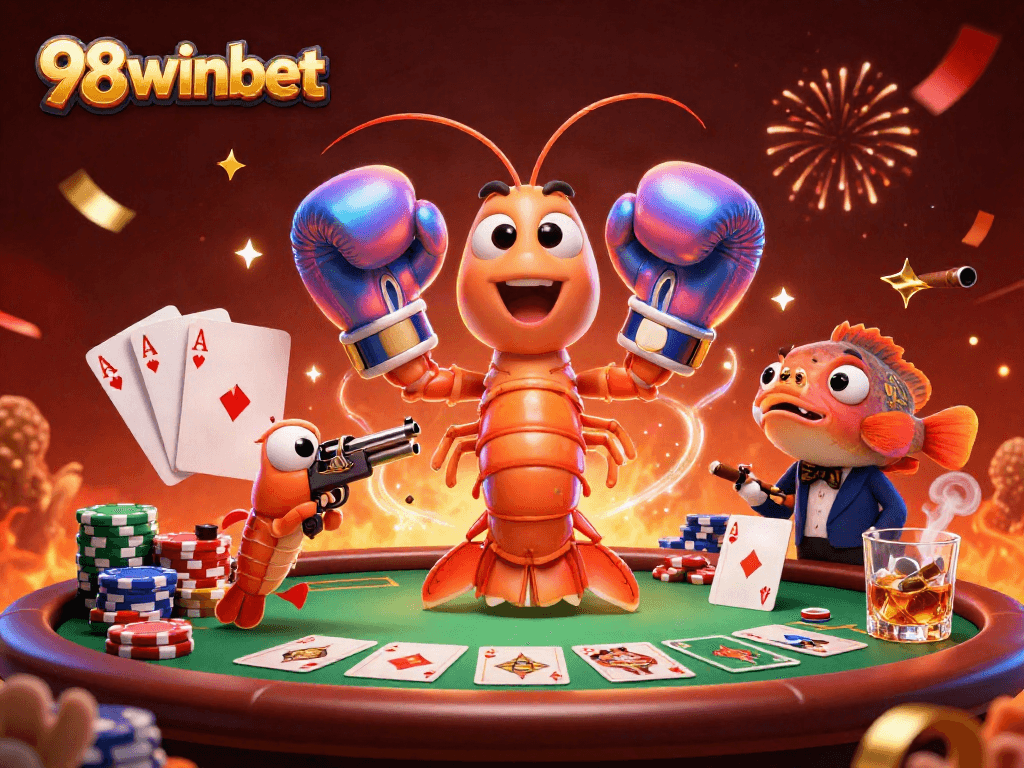 Win big with 98winbet at a captivating poker showdown featuring vibrant characters!