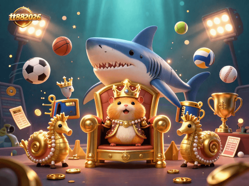 Engage with tt882026’s exciting visual of a dynamic underwater scene showcasing animated casino elements.