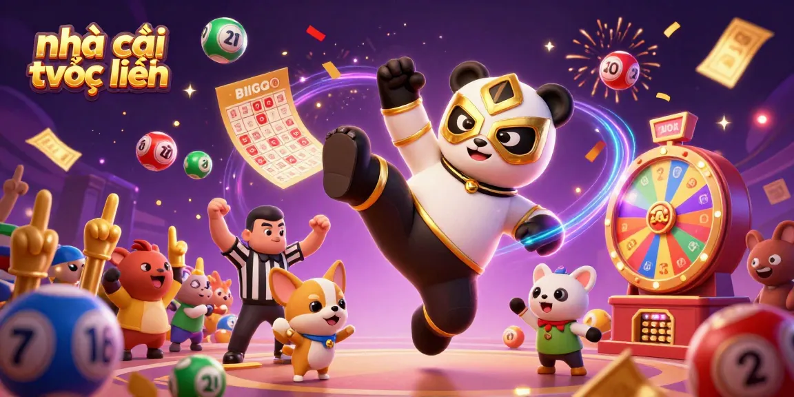 Engage with nhà cái trực tuyến through thrilling casino moments with a dynamic wrestler panda and cheering spectators.