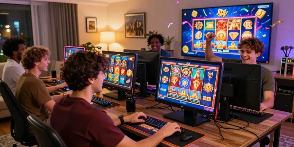 Pengguna kangtoto menikmati permainan slot online dengan keceriaan di lingkungan modern.