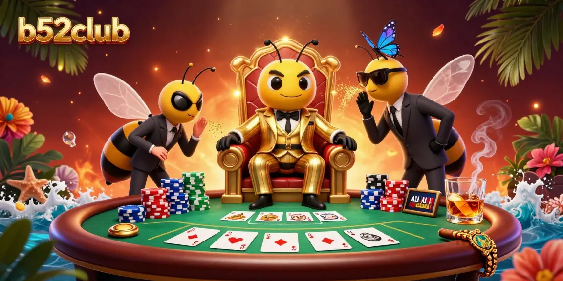 Experience the excitement of b52club with dynamic characters and rich casino elements in a vibrant scene.