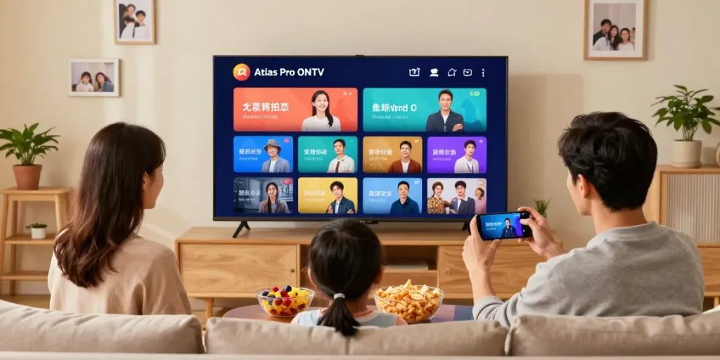 Profitez des 12 000 chaînes en direct avec Atlas Pro dans un cadre familial chaleureux.