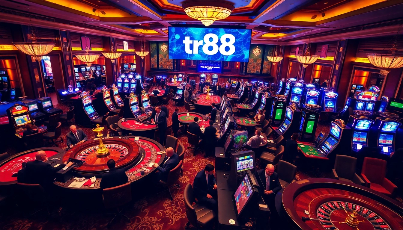 Experience the thrill of winning at tr88's casino tables with lively players and exciting gameplay.
