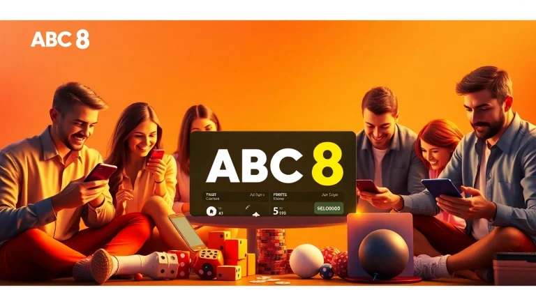 Interactive online betting interface featuring abc8, showcasing diverse users engaging with games and sports.