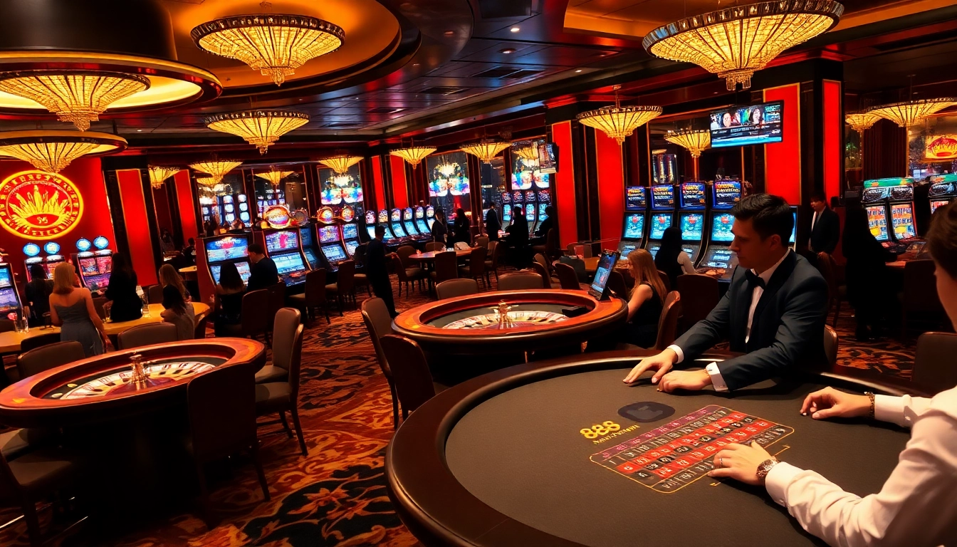 Experience vibrant casino action at 888b with players engaging in thrilling games.