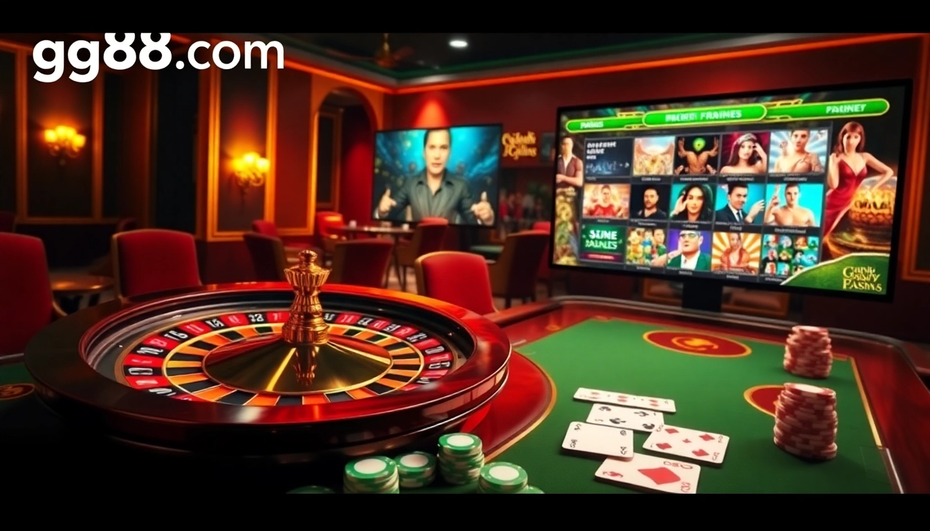 Experience the thrill of online betting at gg88.com with vibrant casino tables and games.