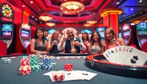 Experience thrilling gameplay at GK88.COM with engaged players at a vibrant casino table.