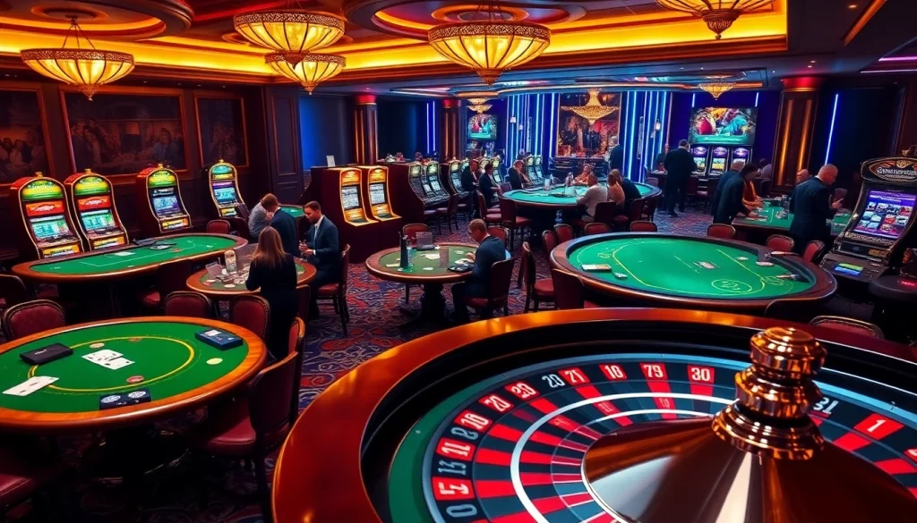 Experience excitement at nohu casino with vibrant tables, colorful slot machines, and thrilling poker games.