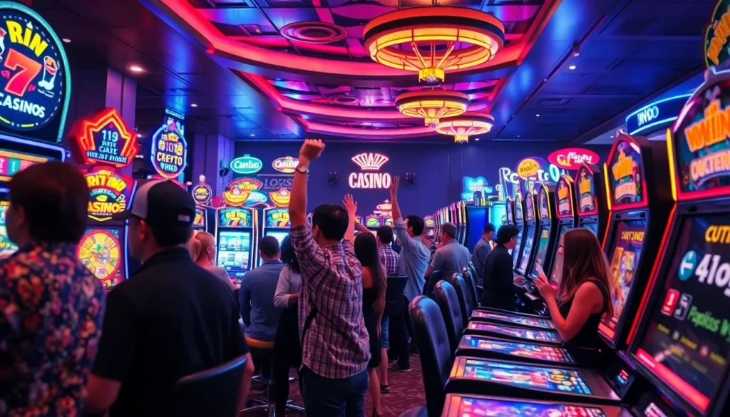 Immergez-vous dans l'expérience des crypto casinos avec des joueurs passionnés et des machines modernes.