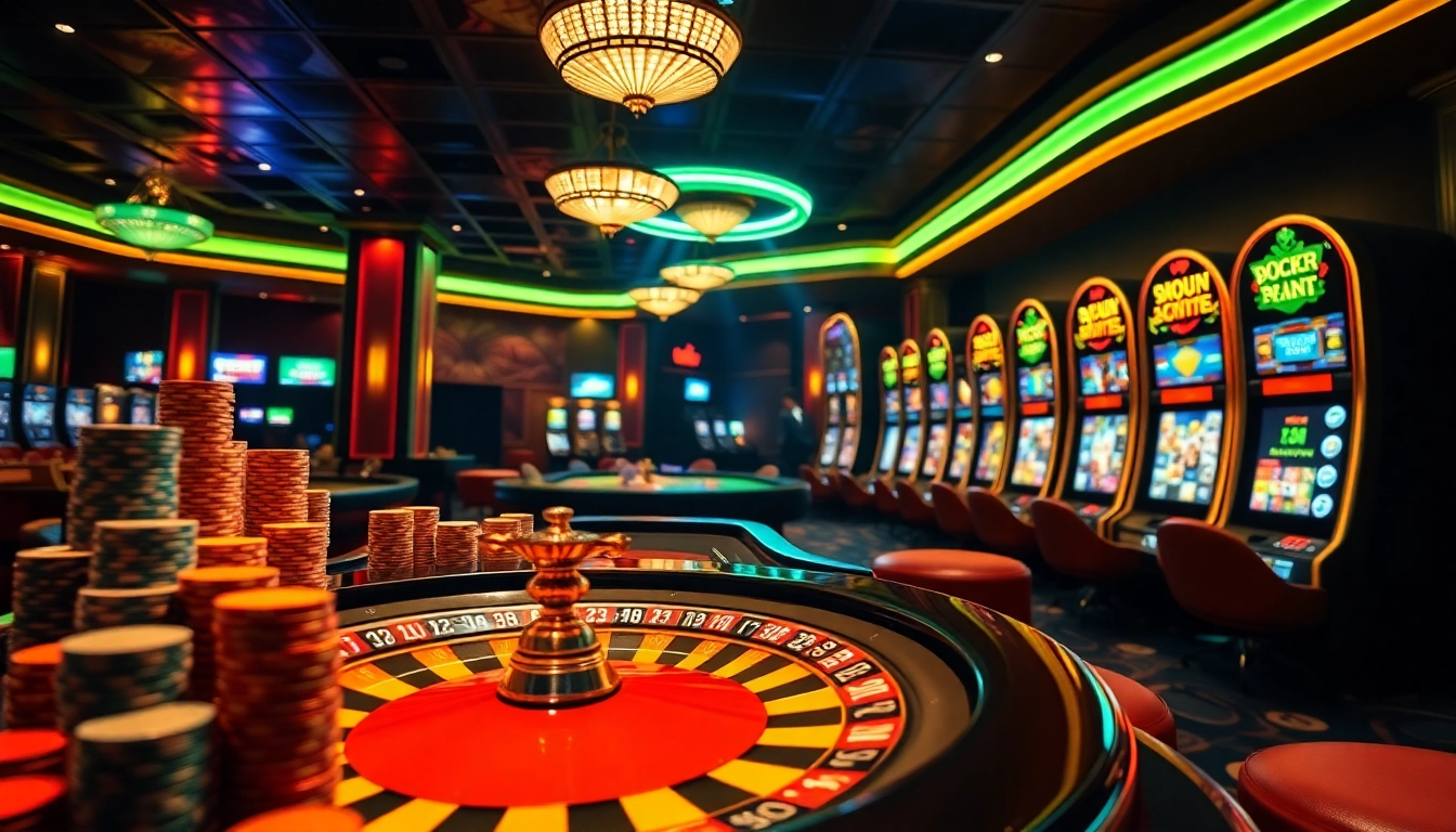 Experience the thrill of rikvip with vibrant casino games, poker chips, and roulette excitement.