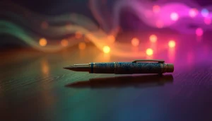 Showcasing a beautifully designed third eye dmt pen set against a mystical background.