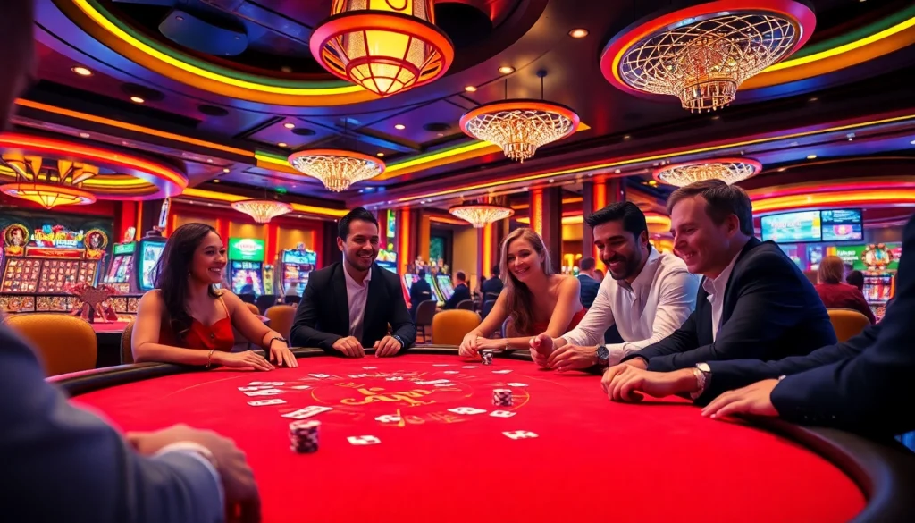 Découvrez le meilleur casino belgique en ligne avec des joueurs passionnés autour d'une table de jeu.