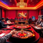 Players enjoying a captivating online casino experience at u888 com, featuring vibrant tables, chips, and a roulette wheel.