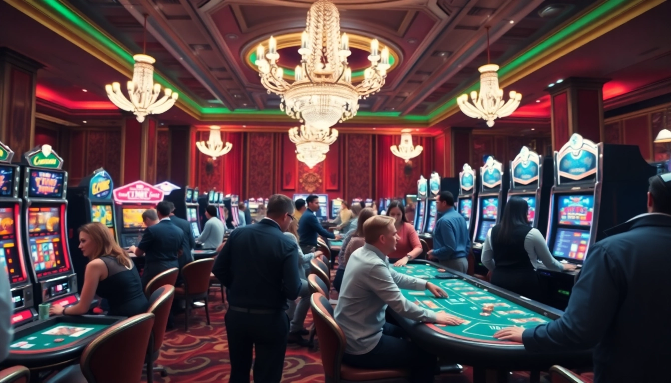 Profitez de l'excitation du casino en ligne argent réel avec des joueurs à des machines à sous glamour.