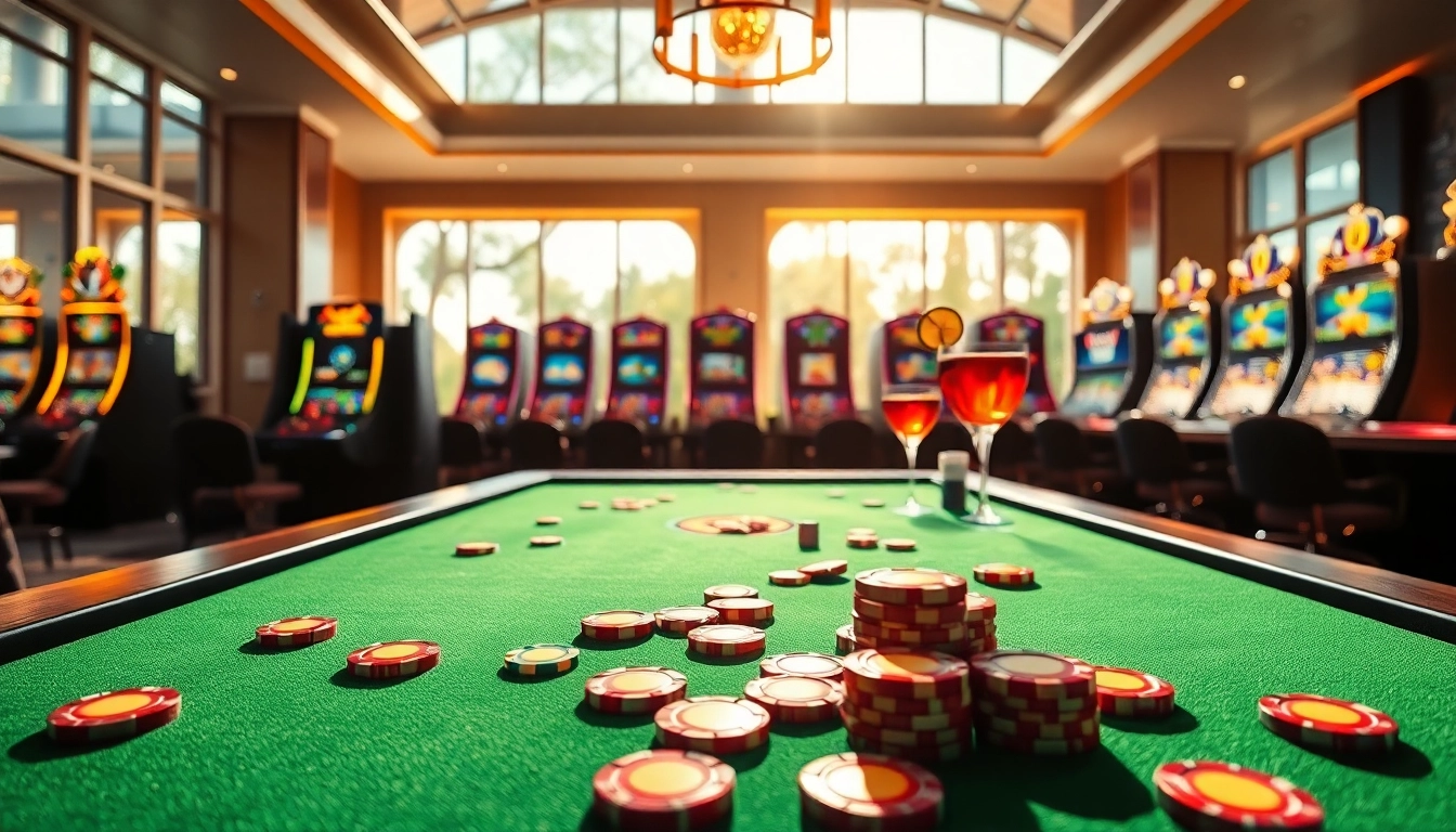 Jouez à des jeux de casino fiable en ligne dans un cadre luxueux avec des tables élégantes.