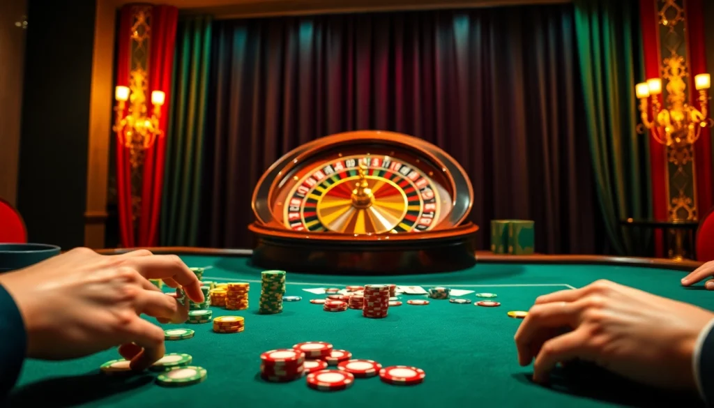 Experience thrilling gameplay at https://topclub.bond/ with vibrant poker tables and roulette wheels.