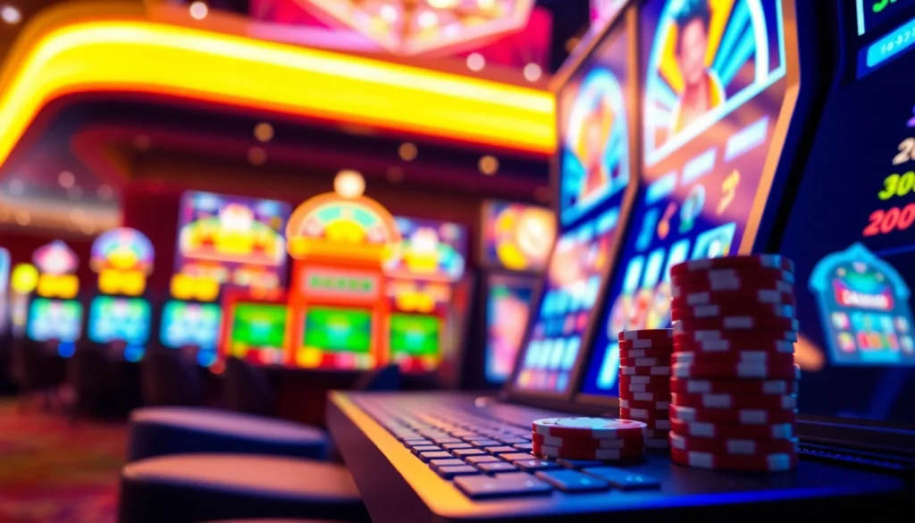 Jouez à casino belgium en ligne avec une interface vibrante et énergique, des machines à sous colorées.