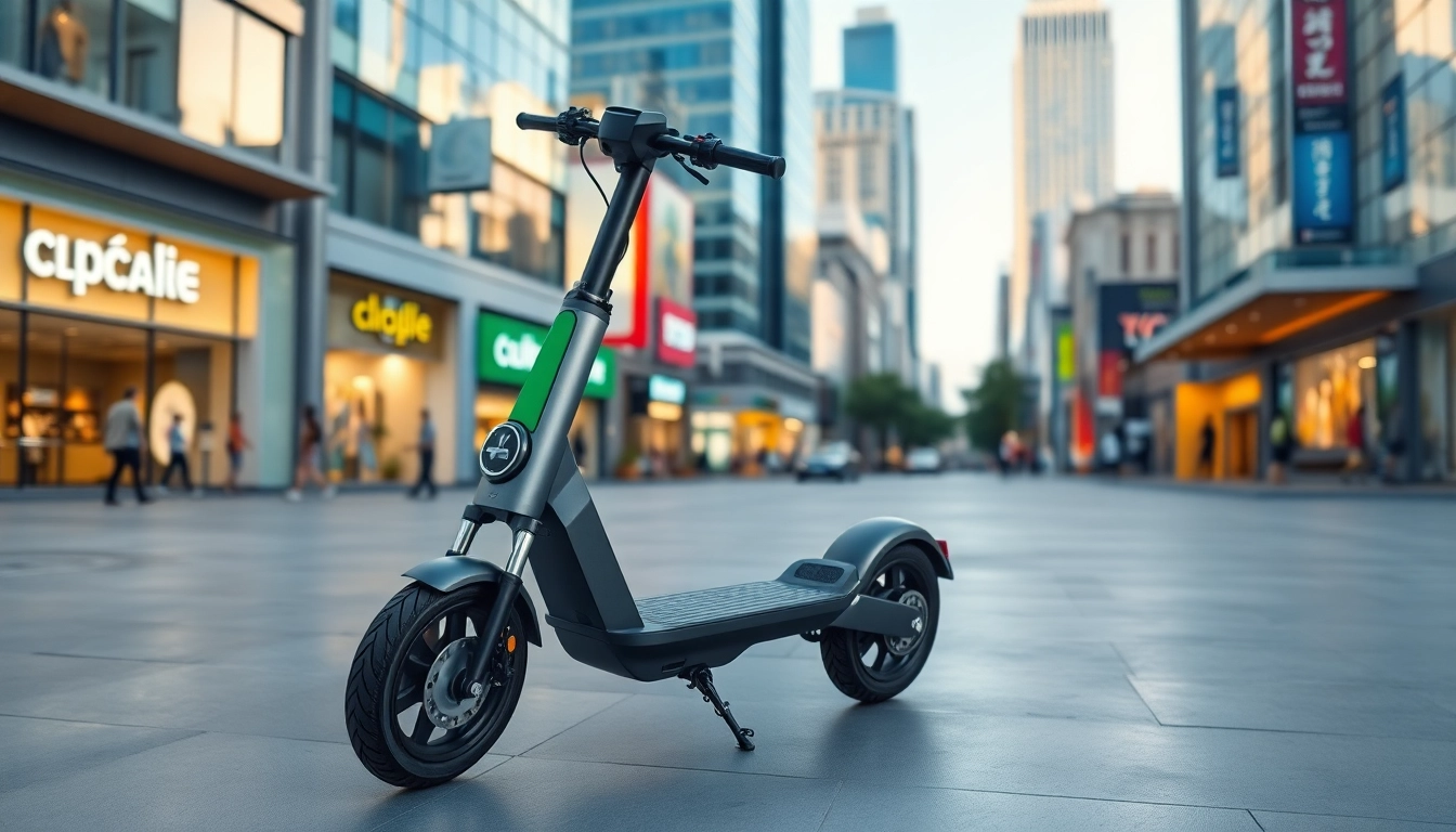 Utiliser la trottinette-électrique.news dans un cadre urbain animé, mettant en valeur son design moderne.