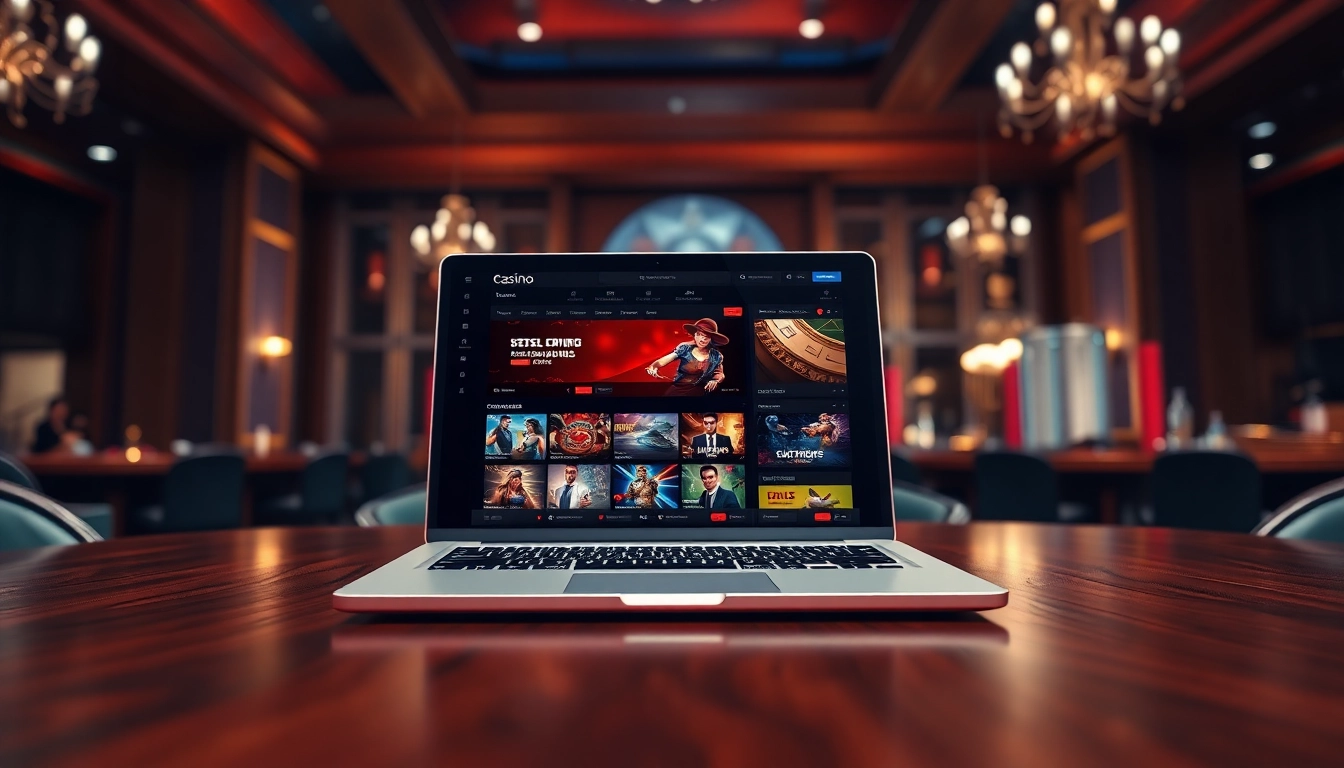 Découvrez le meilleur casino en ligne France avec une interface élégante sur un ordinateur portable moderne.