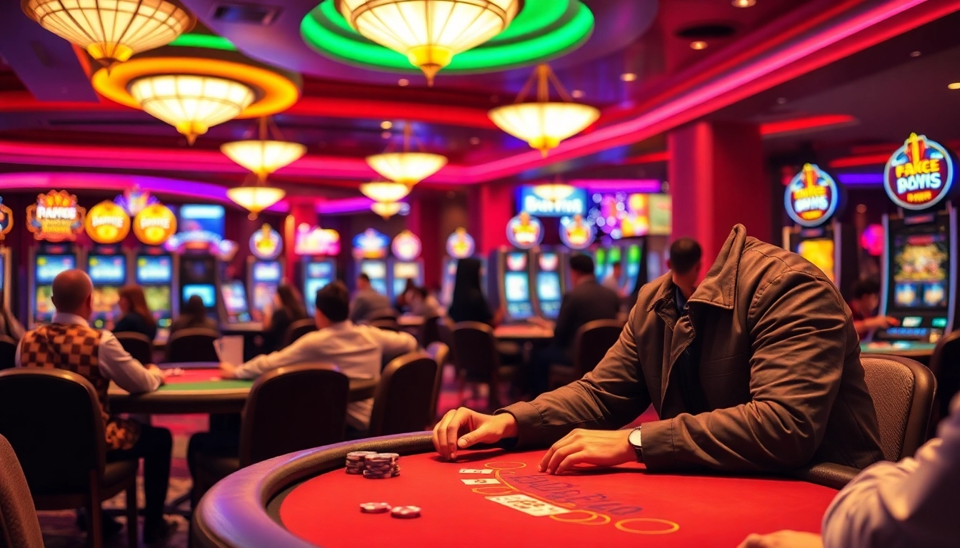 Découvrez le meilleur casino en ligne France avec des joueurs enthousiasmés autour de tables de jeux.
