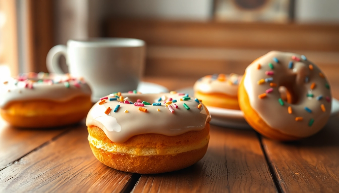 Profitez des donuts vegans garnis de glaçage gourmand et décorés de vermicelles colorés.