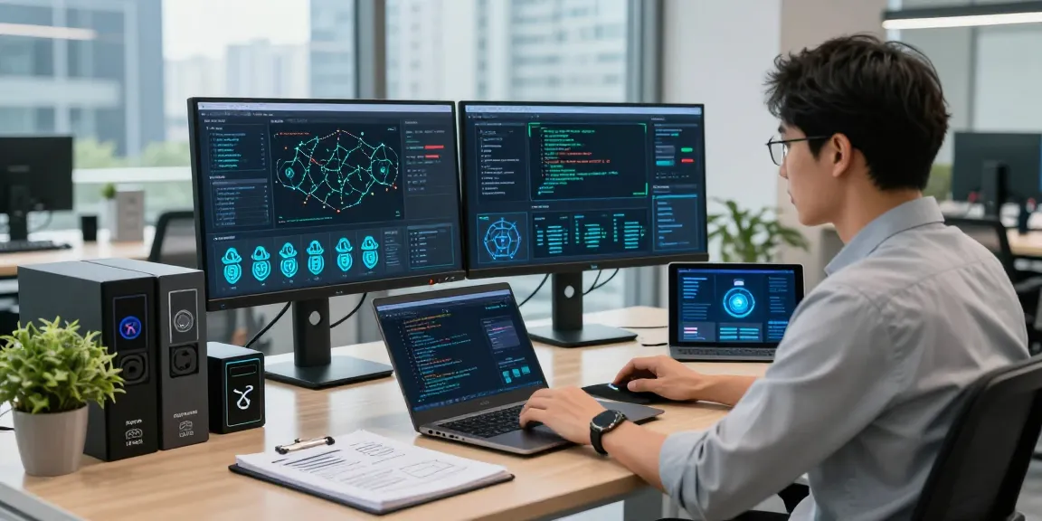 Un logiciel espion visible sur écran dans un bureau moderne de cybersécurité